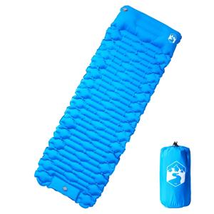 VidaXL Kampeermatras met kussen zelfopblazend 1-persoons blauw