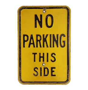 Fiftiesstore No Parking This Side - Metalen Verkeersbord (Zwaar) - Origineel - 46 x 31 cm