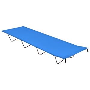 Campingbed 180x60x19 cm oxford stof en staal blauw