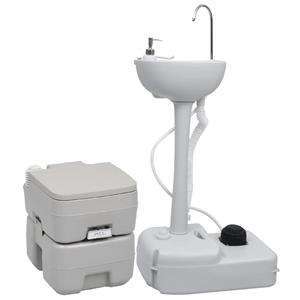 Campingtoilet en wasbak set draagbaar
