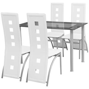 Eetkamerset wit 5-delig