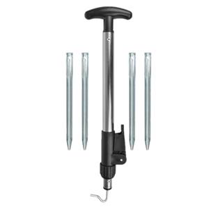 ProPlus 40x Stuks grondpennen/tentharingen metaal 30 cm met tentharingen trekker verstelbaar -
