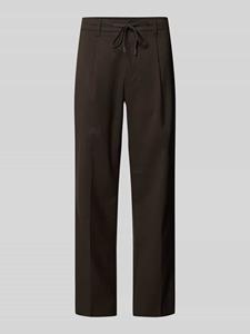 Selected Homme Tapered fit stoffen broek met bandplooien, model 'LEROY'