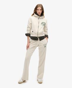 Superdry Vrouwen Athletic Essentials Joggingbroek met Lage Taille en Wijde Pijpen Crème
