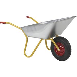 Ravendo Lichte kruiwagen BD, 100 l, luchtband, l x h = 690 x 700 mm, geel, zilverkleurig