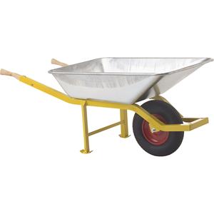 Ravendo Kruiwagen BU 1400 SX, luchtband, kogellagers, l x h = 715 x 680 mm, geel, zilverkleurig