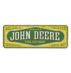 Fiftiesstore John Deere Farm Equipment Houten Bord - 58 x 21cm