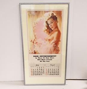 Fiftiesstore Vintage 1953 Kalender 'Salesman Sample' Ingelijst - 64 x 35cm