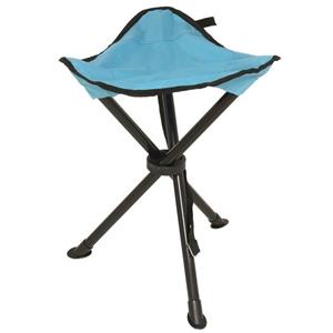 Opvouwbaar krukje - driepoot - camping/outdoor - lichtblauw - D34 x H40 cm -