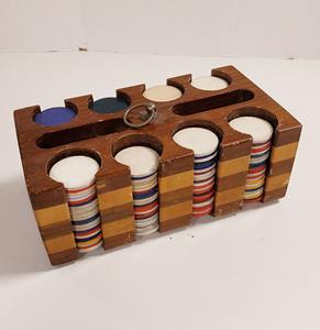 Houten Poker Chip Houder