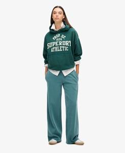 Superdry Vrouwen Wash Joggingbroek met Wijde Pijpen Turkoois
