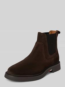Leren boots met elastische inzet