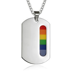LGT JWLS Regenboog kettinghanger RVS Dogtag