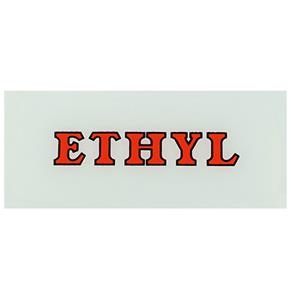 Fiftiesstore Ethyl Ad-Glass Voor Benzinepomp Rode Letters 26 x 11 cm