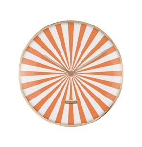 Fiftiesstore Wall Clock Candy Swirl Dome Oranje en Wit