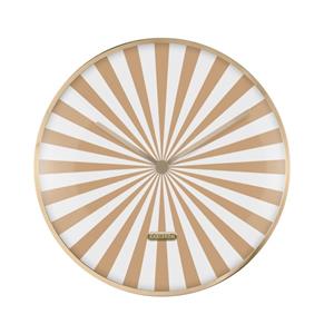 Fiftiesstore Wall Clock Candy Swirl Dome Licht Bruin en Wit