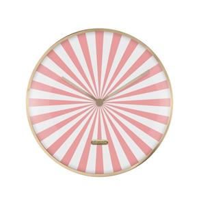 Fiftiesstore Wall Clock Candy Swirl Dome Flamingo Roze en Wit