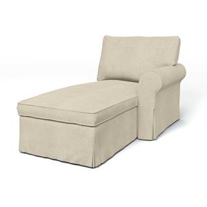 Bemz IKEA - Hoes voor chaise longue Ektorp met armleuning rechts, Natural White, DE NATURES’ PALETTE COLLECTION VAN 