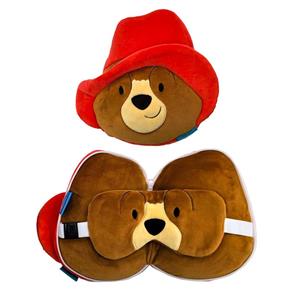 Relaxeazzz Beertje Paddington knuffel/reiskussen/slaapmasker - 2-in-1 set - voor kinderen