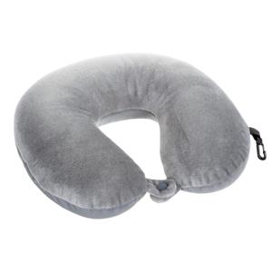 5five Nekkussen Fluweel - grijs - met ophangclip - polyester - reiskussen voor onderweg -