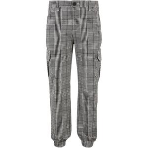 Urban Classics Jongens glen plaid cargo joggingbroek met all-over print