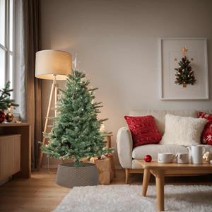 VidaXL Kerstboomrok Ø65x23 cm kunststof bruin