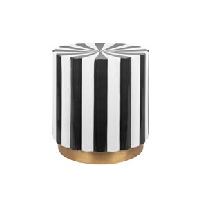 Candy Swirl Poef - Ø40 cm Zwart/Wit