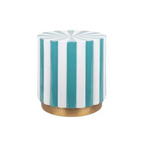 Candy Swirl Poef - Ø40 cm Turquoise/Wit