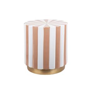 Candy Swirl Poef - Ø40 cm Licht Bruin/Wit