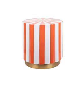 Candy Swirl Poef - Ø40 cm Oranje/Wit
