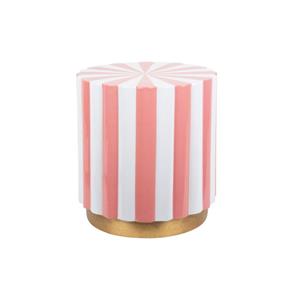 Candy Swirl Poef - Ø40 cm Roze/Wit