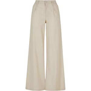 Urban Classics Dames linnen hoge wijde broek