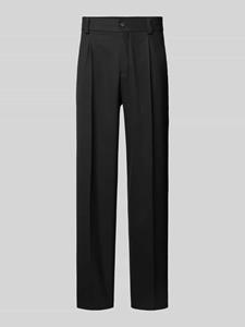 HUGO Straight leg bandplooibroek met riemlussen, model 'Flips'