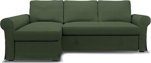 Bemz IKEA - Hoes voor slaapbank Backabro met chaise longue, Moss, Linnen