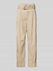 Boss Orange Straight fit stoffen broek met bandplooien, model 'Tashaina'