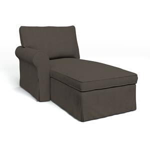 Bemz IKEA - Hoes voor chaise longue Ektorp met armleuning links, Mocha, Linnen
