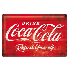 Fiftiesstore Metalen Bord 40 x 60cm Coca-Cola - Logo Red Refresh Yourself