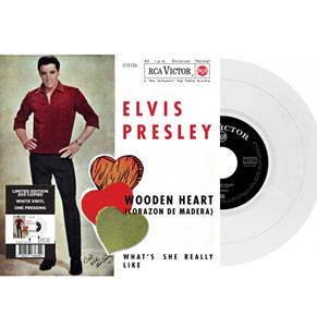 Fiftiesstore Single: Elvis Presley - Wooden Heart / What's She Really Like (Wit Vinyl)