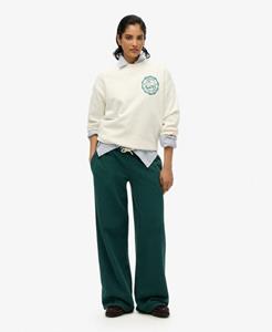 Superdry Vrouwen Essential Logo Joggingbroek met Wijde Pijpen Groen