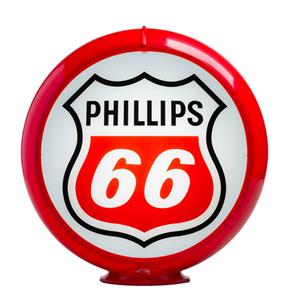 Fiftiesstore Phillips 66 White Benzinepomp Bol - Glas