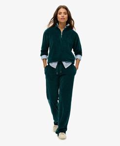 Superdry Vrouwen Velours Joggingbroek met Wijde Pijpen Groen
