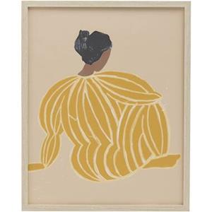 Leen Bakker Poster Lady - MDF/glas - 50x40 cm
