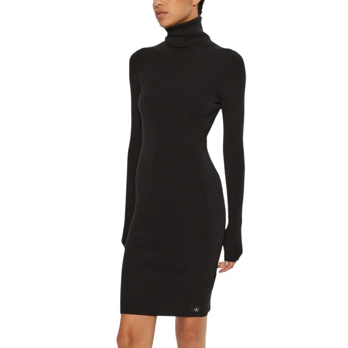 Calvin Klein Jeans Knielange gebreide jurk met col