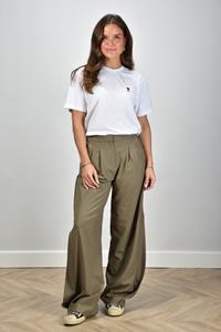 IRO high-waisted broek Cirse met wijde pijpen groen