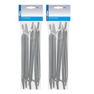 Merkloos Grondpennen/tentharingen metaal met haak - 12x stuks - 25 cm - camping/kampeer accessoires -