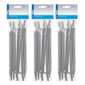 Merkloos Grondpennen/tentharingen metaal met haak - 18x stuks - 25 cm - camping/kampeer accessoires -