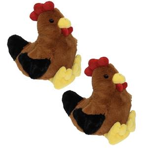 Cornelissen Knuffel kip/haan - 3x - 25 cm - pluche - knuffelkip - knuffelhaan - knuffeldier -