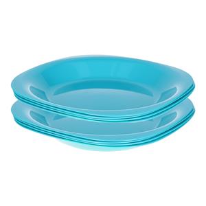 PlasticForte Verjaardag/kinder/camping borden - 8x stuks - Dia 21 cm - blauw - kunststof - onbreekbaar -