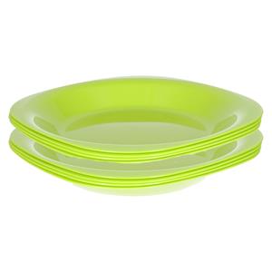 PlasticForte Verjaardag/kinder/camping borden - 8x stuks - Dia 21 cm - limegroen - kunststof - onbreekbaar -