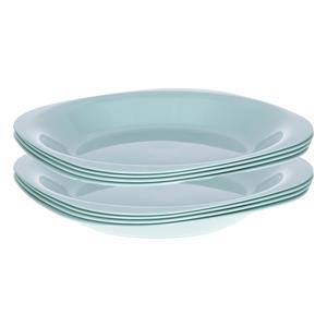 PlasticForte Verjaardag/kinder/camping borden - 8x stuks - Dia 21 cm - mintgroen - kunststof - onbreekbaar -